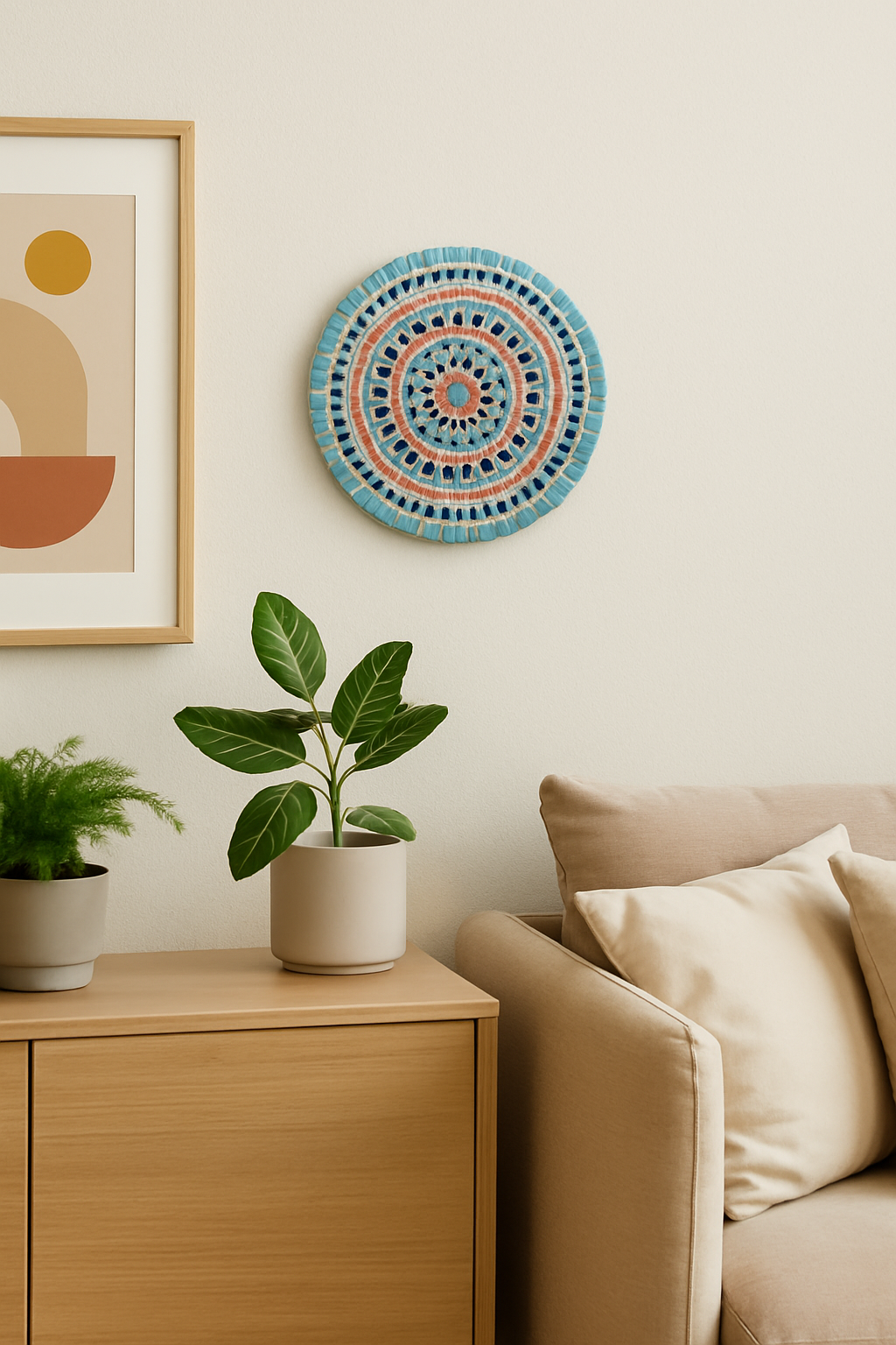 Handmade Mosaic Mandala Wall Art – 9" Round