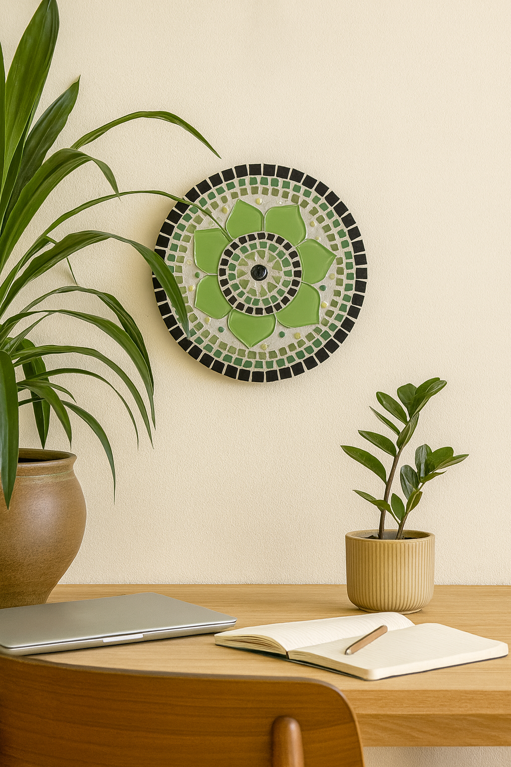 Handmade Mosaic Mandala Wall Art – 9" Round