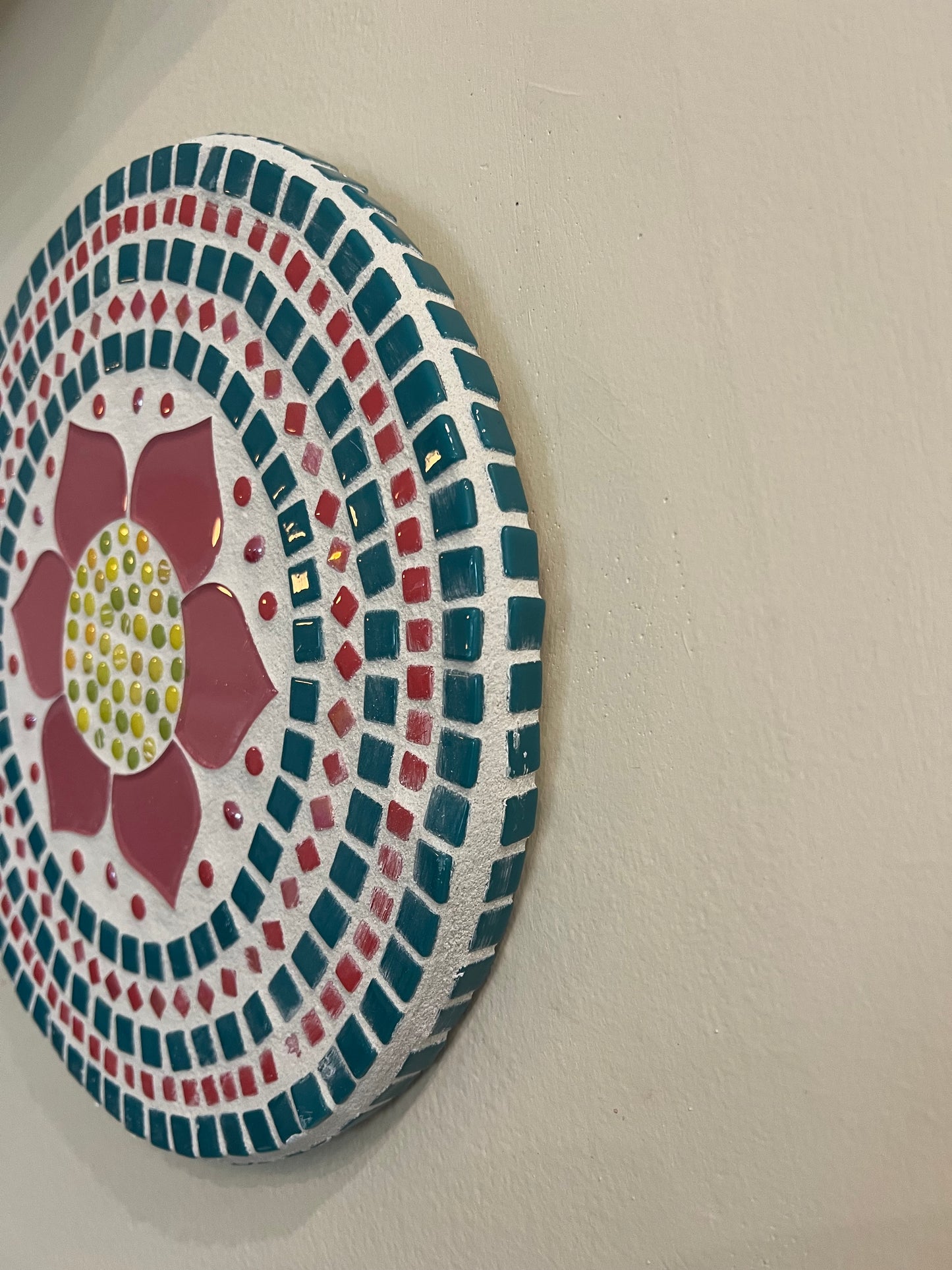 Handcrafted Stained Glass Mandala Wall Art – 11.5"