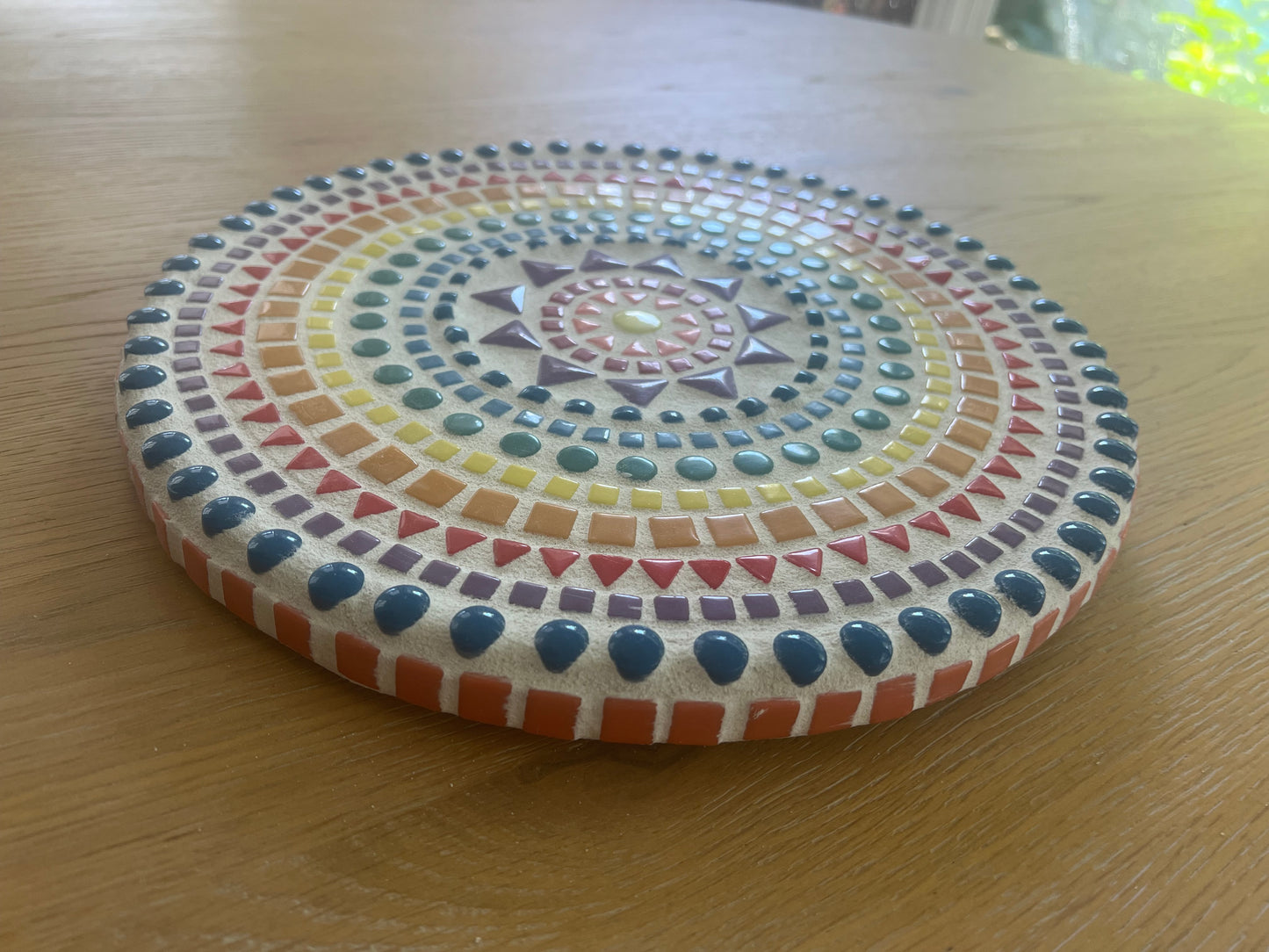Handmade Mosaic Mandala Wall Art – 11.5" Round