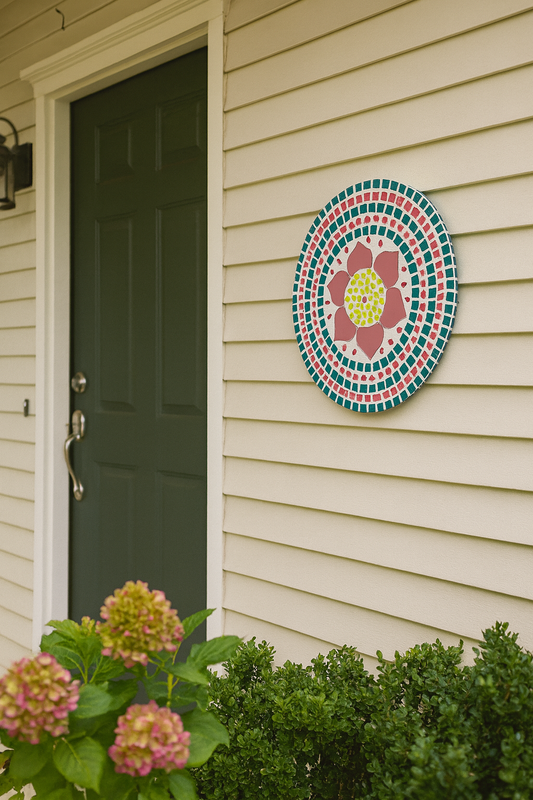 Handcrafted Stained Glass Mandala Wall Art – 11.5"