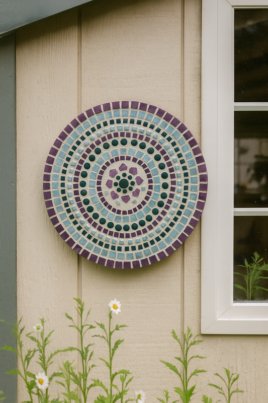 Share  Handmade Mosaic Mandala Wall Art – 11.5" Round