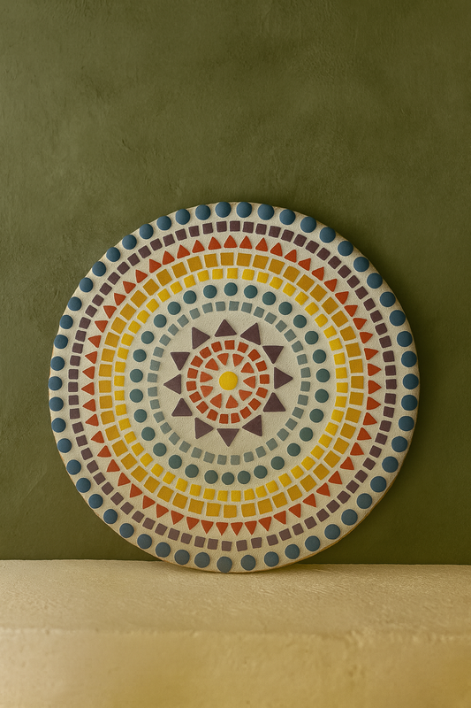 Handmade Mosaic Mandala Wall Art – 11.5" Round