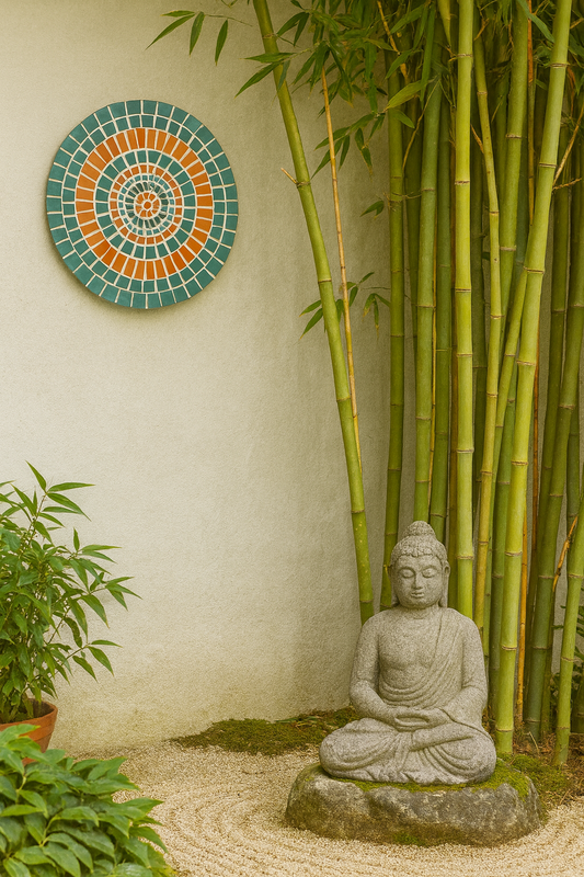 Handmade Mosaic Mandala Wall Art – 9" Round