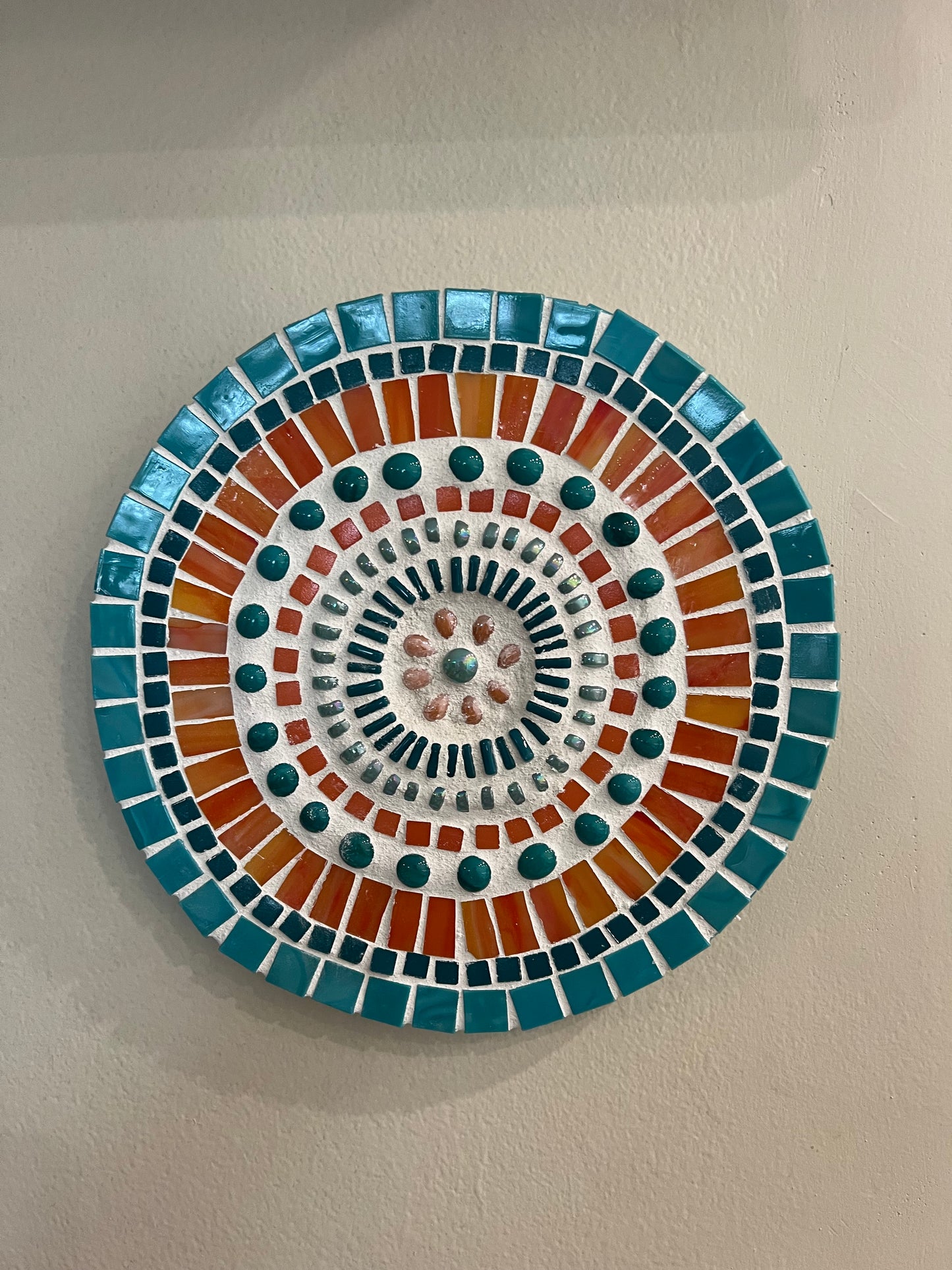 Handmade Mosaic Mandala Wall Art – 11.5" Round