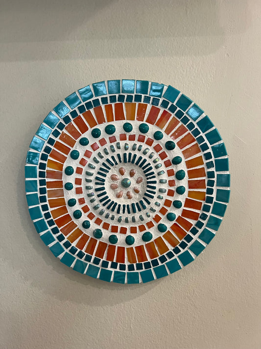 Handmade Mosaic Mandala Wall Art – 11.5" Round