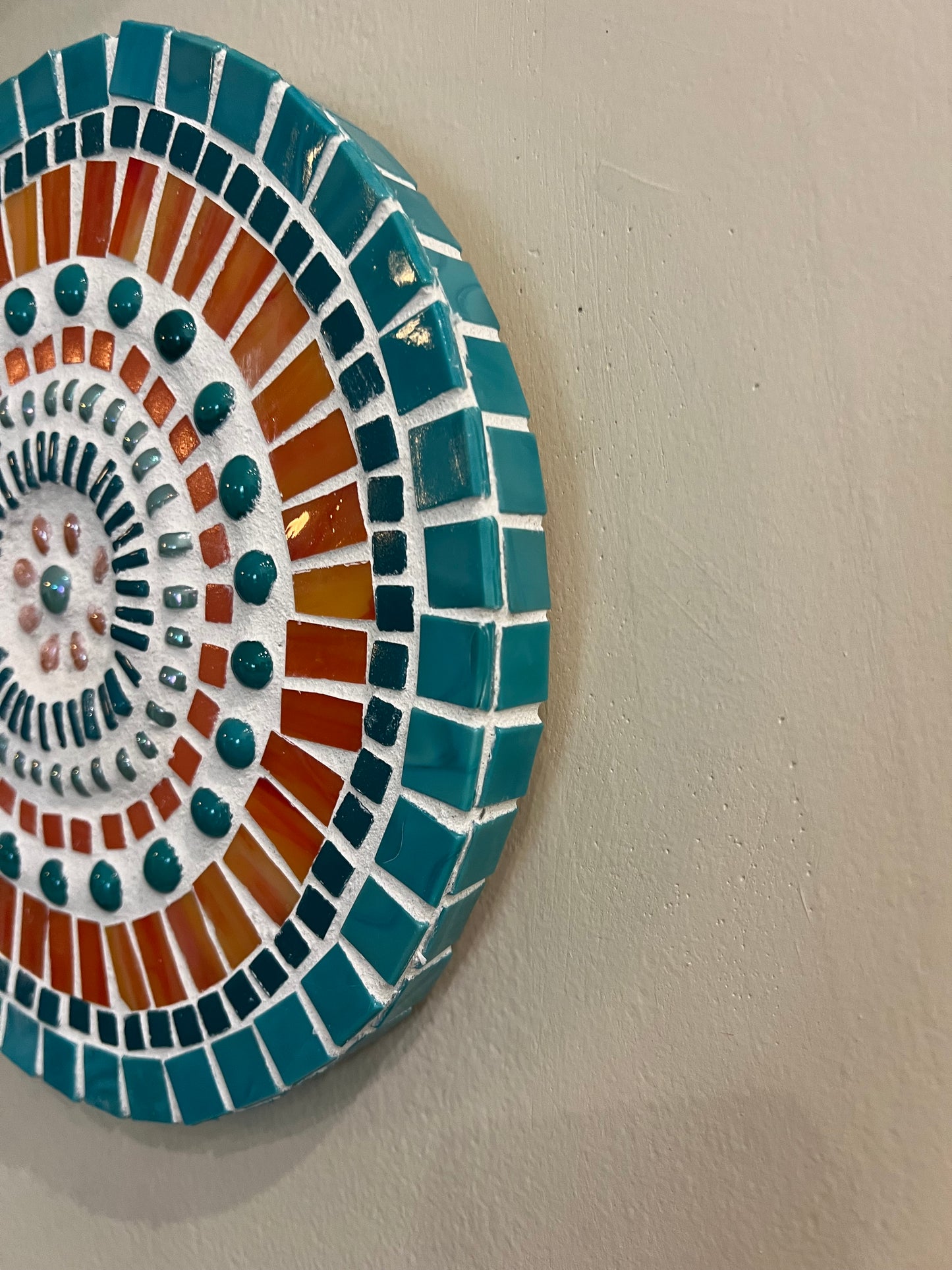 Handmade Mosaic Mandala Wall Art – 11.5" Round