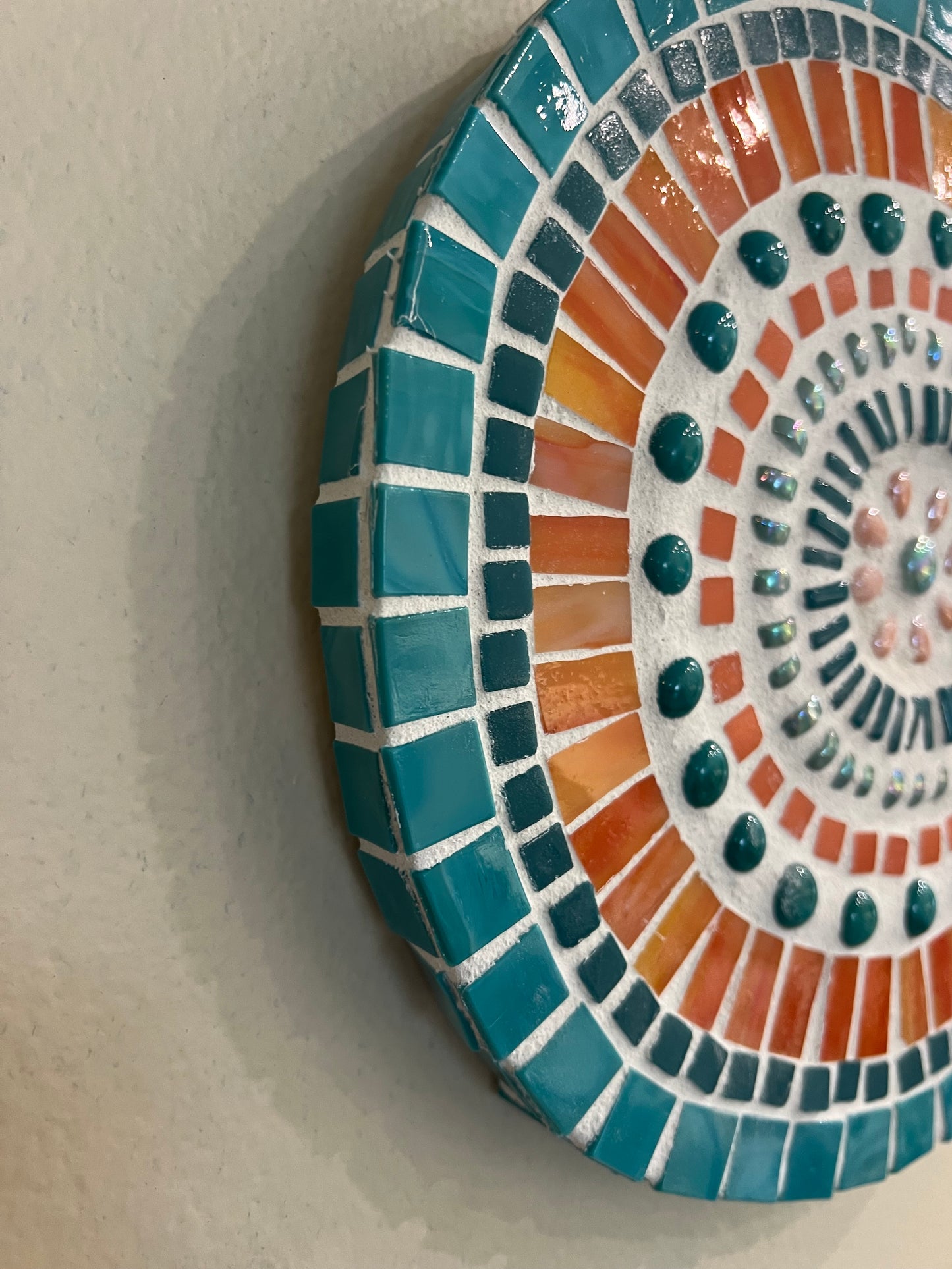 Handmade Mosaic Mandala Wall Art – 11.5" Round