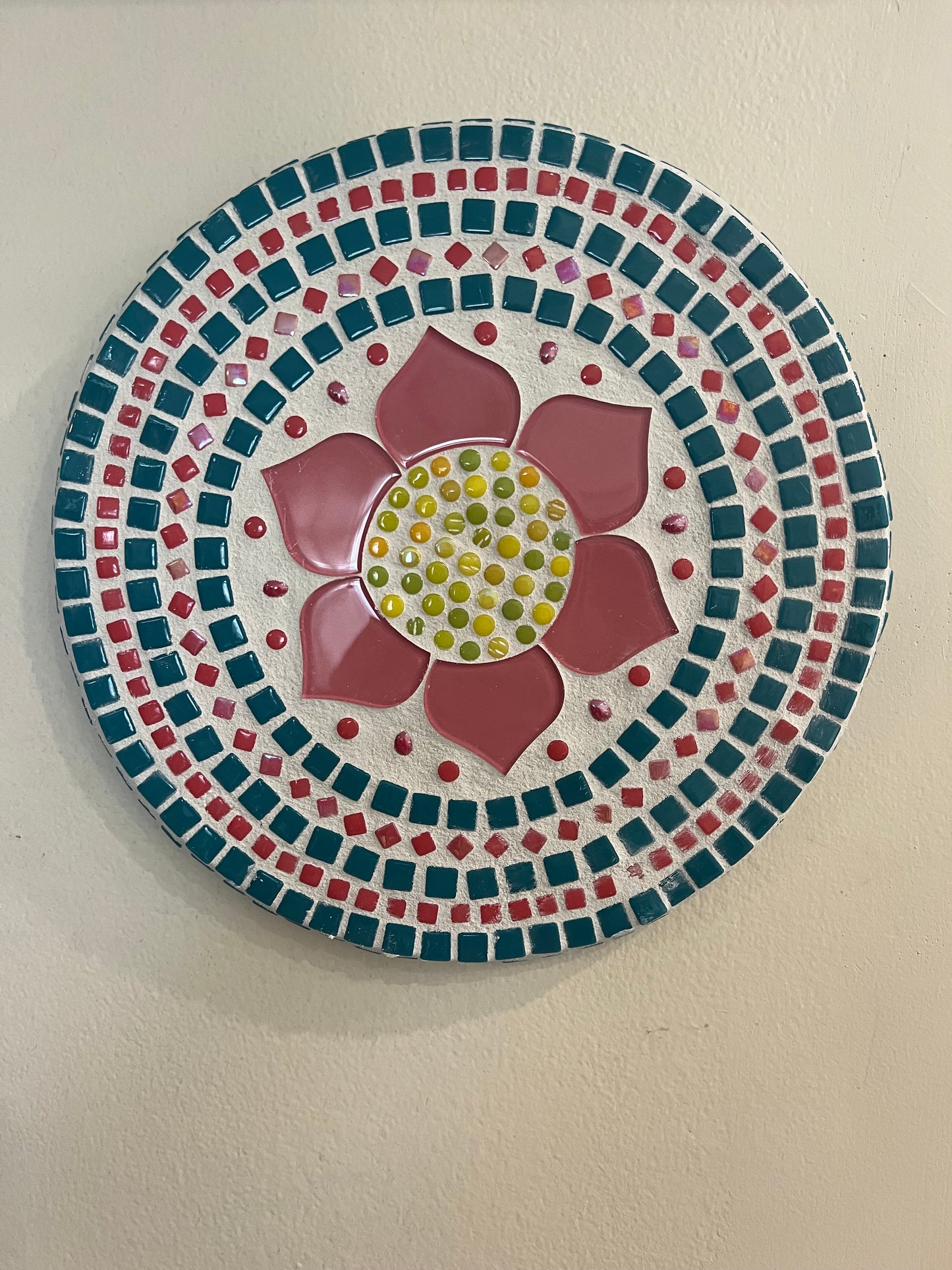 Handcrafted Stained Glass Mandala Wall Art – 11.5"