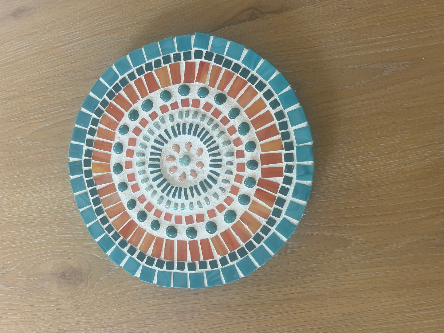 Handmade Mosaic Mandala Wall Art – 9" Round
