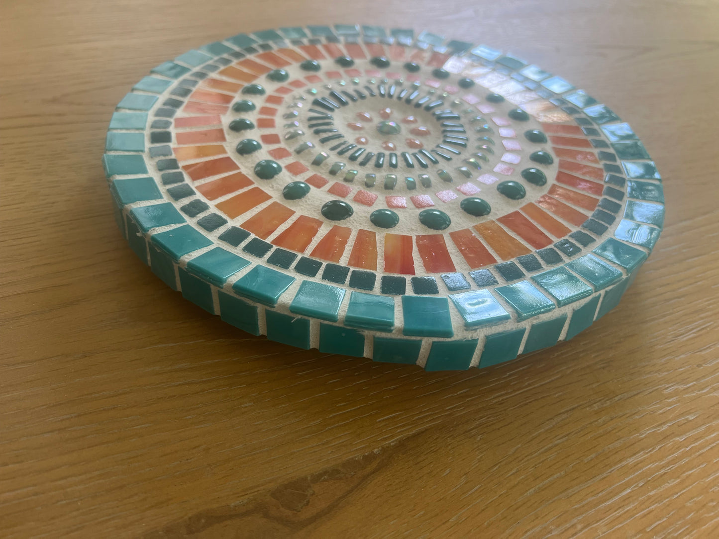 Handmade Mosaic Mandala Wall Art – 9" Round