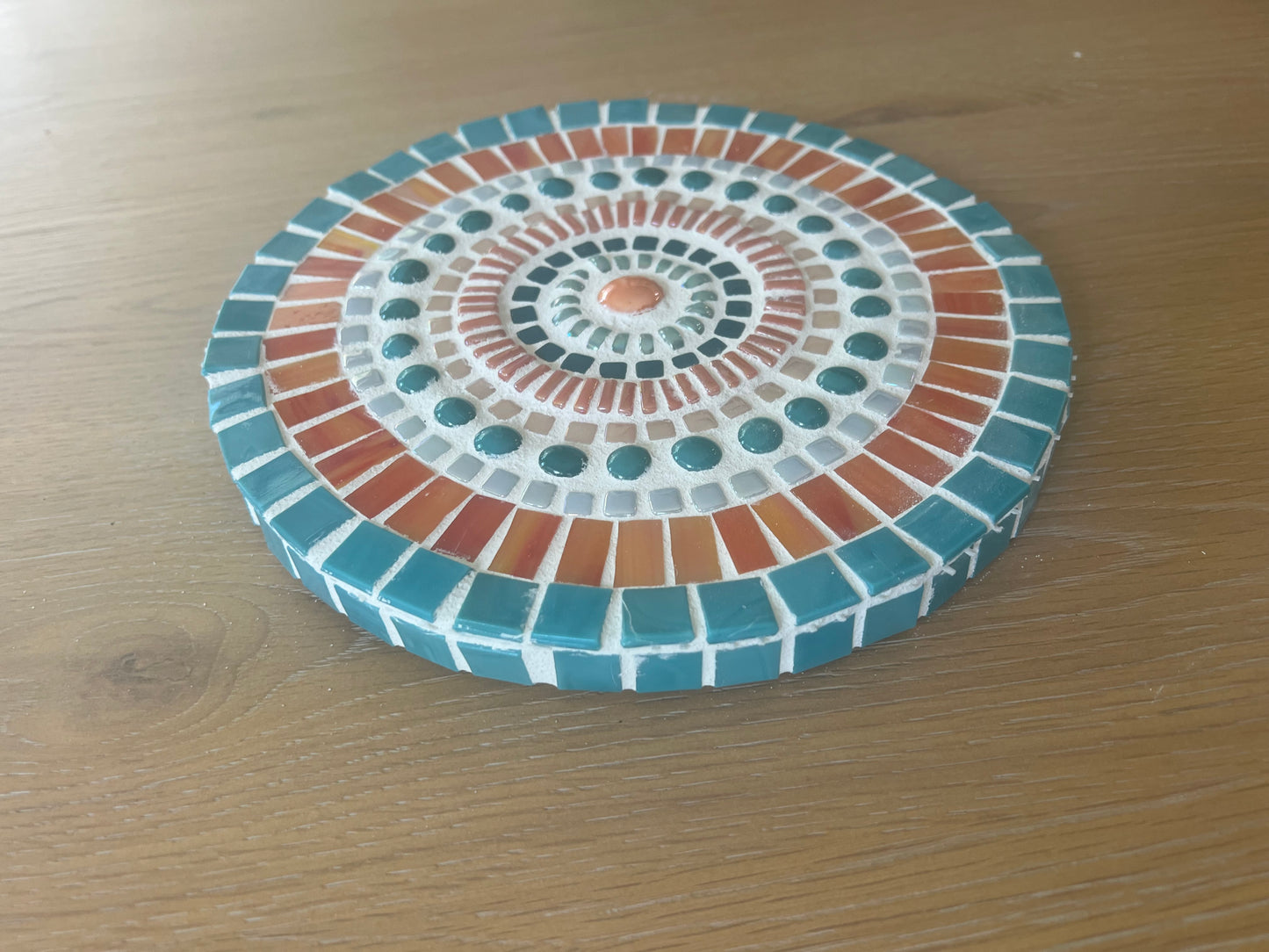 Handmade Mosaic Mandala Wall Art – 9.5" Round