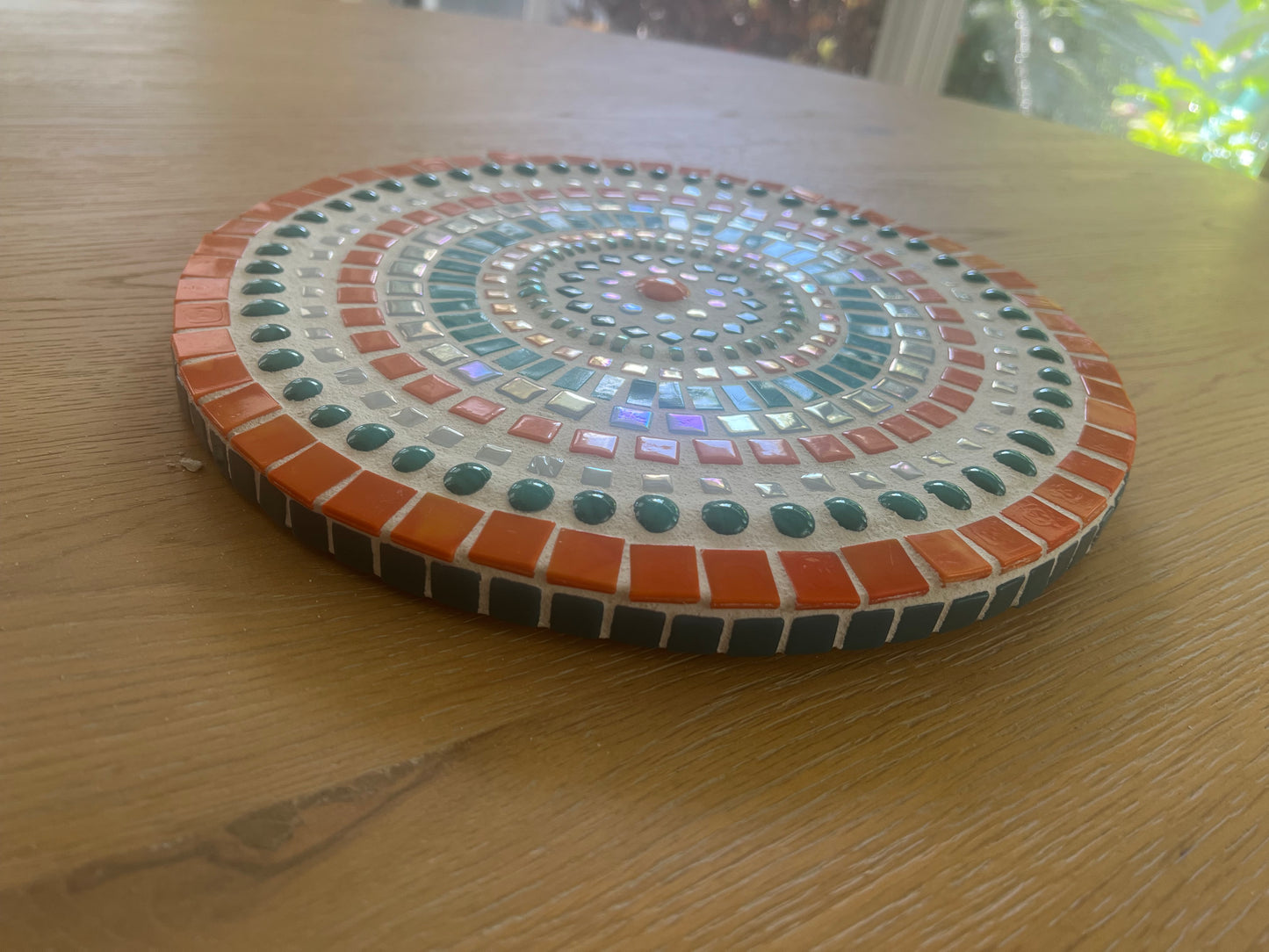 Handmade Mosaic Mandala Wall Art – 11.5" Round