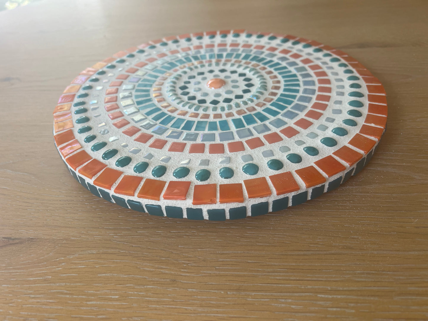 Handmade Mosaic Mandala Wall Art – 11.5" Round