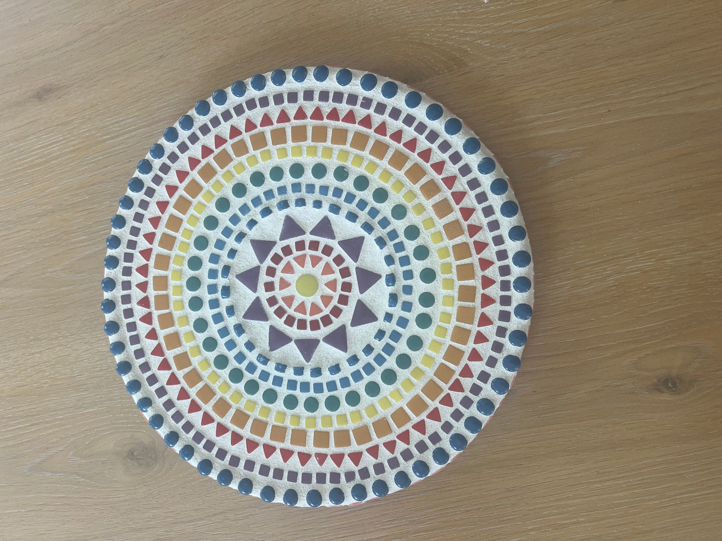 Handmade Mosaic Mandala Wall Art – 11.5" Round