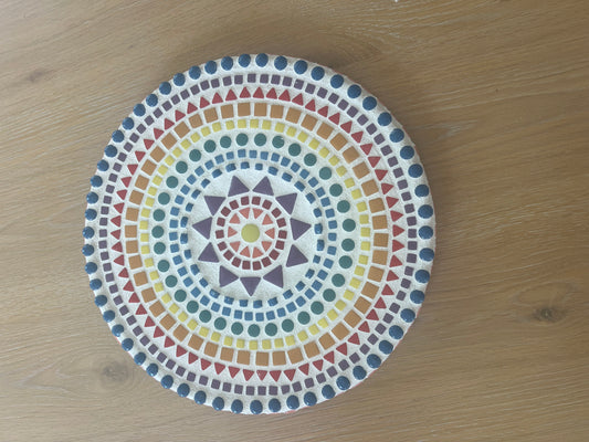 Handmade Mosaic Mandala Wall Art – 11.5" Round